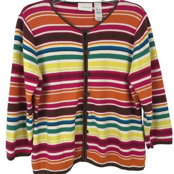 Liz Claiborne Women Long Sleeve Cardigan Sweater Retro Fall Colorful Size XL - Picture 1 of 6
